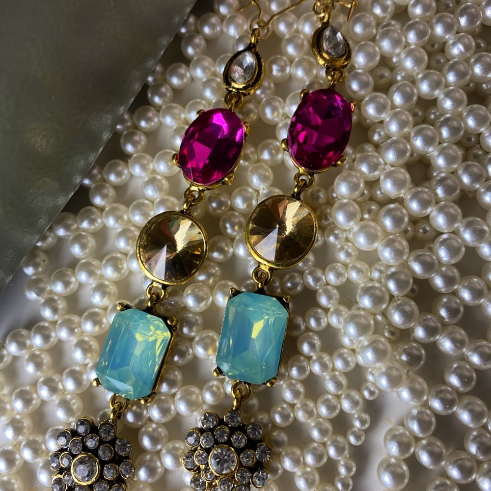Gemstone dangle earrings